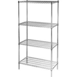 Storage rack made of chrome-plated steel, dimensions 900x400x1800 mm (WxDxH) product photo