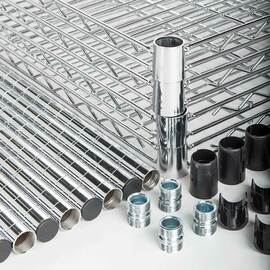 Storage rack made of chrome-plated steel, dimensions 900x400x1800 mm (WxDxH) product photo  S