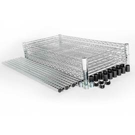 Storage rack made of chrome-plated steel, dimensions 900x400x1800 mm (WxDxH) product photo  S