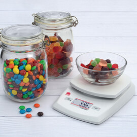 Portable kitchen scale capacity 2 kg, division 1 g, dimensions 144 x 205 x 41 mm (WxDxH) product photo  S