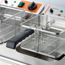 Double deep fryer CATERINA, 2x 10 liters, with drain tap 610x510x390 mm (WxDxH), 2x 3 kW 230V product photo  S