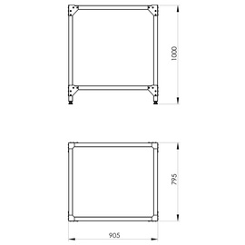 Base frame for pizza ovens, suitable for PP0001432, PP0002432 product photo  S