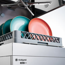 Hood-type dishwasher Aqua H5 including rinse aid, detergent dosing, rinse aid and drain pump, 400V, 10 kW product photo  S