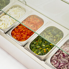 Starline pizza cooling attachment with glass cover, 5x GN1/4 product photo  S