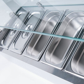 Starline pizza cooling attachment with glass cover, 5x GN1/4 product photo  S