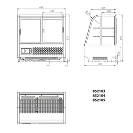 Countertop refrigerated display case cold counter SES6, 100 liters, black product photo  S