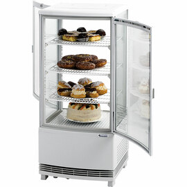 Convection-cooled countertop refrigerated display case with two doors product photo