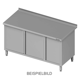 Work cabinet with hinged doors, 1200x600x850 mm, with hinged door cabinet on the left, with upstand, welded product photo