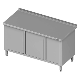 Work cabinet with hinged doors, 1500x600x850 mm, with hinged door cabinet on the right, with upstand, welded product photo
