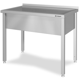 Pot sink with one bowl, 600x700x850 mm, 300 mm bowl height, with upstand, welded product photo  S