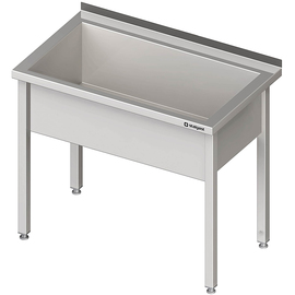 Pot sink with one bowl, 800x700x850 mm, 300 mm bowl height, with upstand, welded product photo