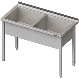 Pot sink with two bowls, 1200x700x850 mm, 300 mm bowl height, with upstand, welded product photo