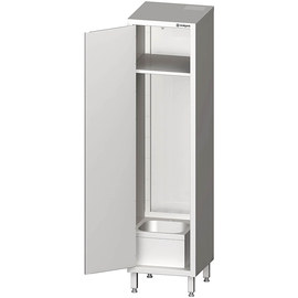 Tall cabinet with sink for cleaning utensils, 500x500x2000 mm, welded product photo