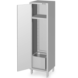 Tall cabinet with sink for cleaning utensils, 500x500x2000 mm, welded product photo  S