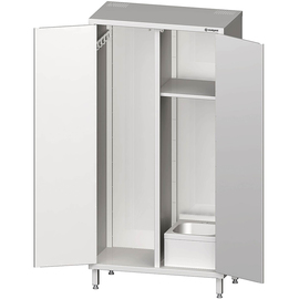 Tall cabinet with sink for cleaning utensils, 1000x500x2000 mm, welded product photo