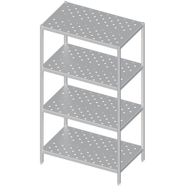 Shelf with perforated shelves, 1100x700x1800 mm, welded product photo