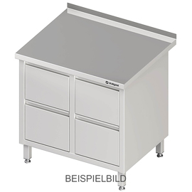Drawer cabinet with 2x2 drawers, 840x600x850 mm, without upstand, welded product photo