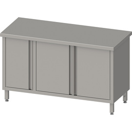 Work cabinet with hinged doors, 1200x600x850 mm, with hinged door cabinet on the left, without upstand, welded product photo