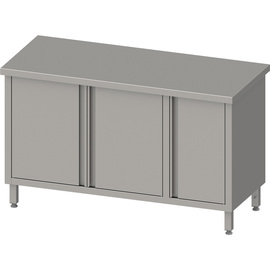 Work cabinet with hinged doors, 1500x700x850 mm, with hinged door cabinet on the right, without upstand, welded product photo