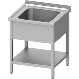 Sink unit with base 600x600x850 mm, with one basin with upstand, welded product photo