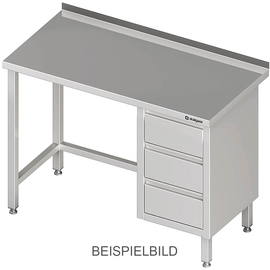 Work table without base shelf, 2000x700x850 mm, with 3 drawers on the right, without upstand, welded product photo