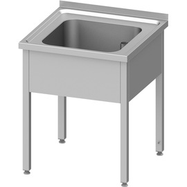 Sink unit without baseboard 600x700x850 mm, with one basin with upstand, welded product photo