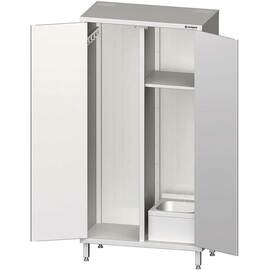 Tall cabinet with sink for cleaning utensils, 2 double doors, 1000x500x2000 mm (WxDxH) product photo