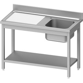 kitchen sink table ECO ST 61 drainboard on the left | grooved | 1 basin | 1400 mm x 700 mm H 850 mm | self-assembly product photo