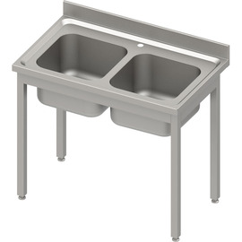 ECO sink without base shelf 1000x600x850 mm, with two basins and upstand, self-assembly product photo
