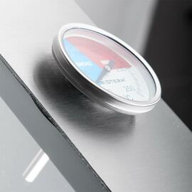 Electric griddle plate as tabletop device with lid, 800x700 mm, ½ smooth/½ grooved grill surface, Series 700 ND product photo  S