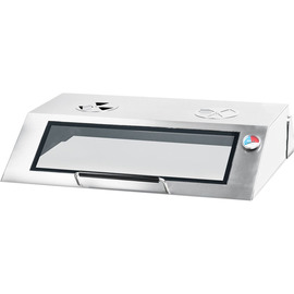 Electric griddle plate as tabletop device with lid, 800x700 mm, ½ smooth/½ grooved grill surface, Series 700 ND product photo  S