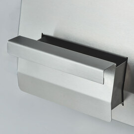 Chrome-plated electric griddle as tabletop device, 800x700 mm, ½ smooth/½ grooved grill surface, Series 700 ND product photo  S