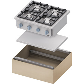 Gas stove series 700 - G30, 4 burners (3.5+2x5+7), 800 x 700 x 850 mm (WxDxH) for self-assembly product photo  S