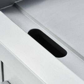 Electric griddle plate as a freestanding unit - grooved, open base, 800 x 700 x 850 mm (W x D x H) product photo  S
