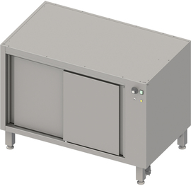 Pass-through heated base cabinet box version 2.0, for legs/base frame, with sliding doors 1200x540x660 mm product photo