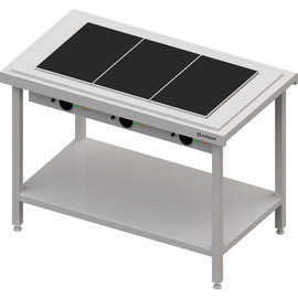 Hot serving with a glass ceramic warming plate 3x GN1/1, 1245x750x880, stainless steel cover product photo