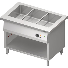 Bain-Marie station "Free Flow" with one basin 3x GN1/1, 1132x750x880 mm stainless steel cover product photo