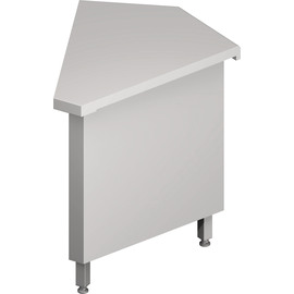 Outside corner module 45° "Free Flow" with closed base cabinet 644x814x880 mm, stainless steel cover plate product photo