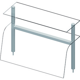 Double glass top shelf with sneeze guard 790x455x700 mm for food serving systems product photo