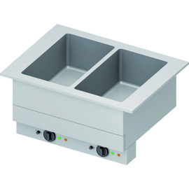 Bain-Marie "Drop-In" 2x GN1/1 single basins 830x620x390 mm, stainless steel cover product photo