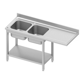 kitchen sink table ECO ST 69 drainboard on the right | 2 basins | 1600 mm x 700 mm H 900 mm | self-assembly product photo