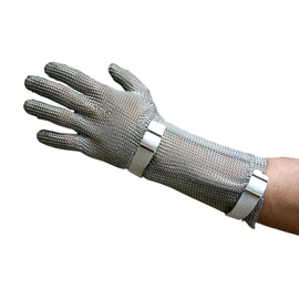 piercing protective glove PROTEC 51+15 S white with cuff • cut-resistant product photo