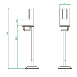 hygienic station stainless steel with sensor floor model H 1205 mm product photo  S