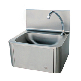 hand wash sink for wall mounting • knee operated | 400 mm x 340 mm H 585 mm product photo