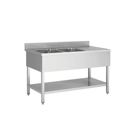 kitchen sink table on the right | grooved | 2 basins | 1400 mm x 700 mm H 950 mm | self-assembly product photo
