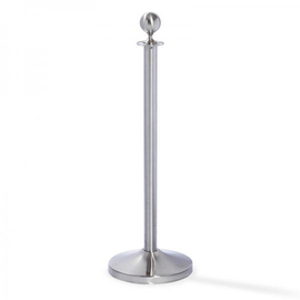 barrier post Elegance stainless steel silver coloured | matted ball-shaped pole head Ø 320 mm H 0.995 m product photo
