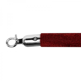barrier cord burgundy red velvet look | colour of fittings silver coloured | matted L 1.57 m product photo