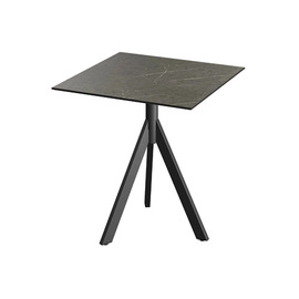 patio table TRIPOD foldable black | Midnight Marble 700 mm x 700 mm H 740 mm product photo