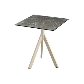 patio table TRIPOD foldable sand couloured | Galaxy Marble 700 mm x 700 mm H 740 mm product photo
