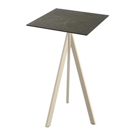 bar table TRIPOD foldable sand couloured | Midnight Marble 700 mm x 700 mm H 1100 mm product photo